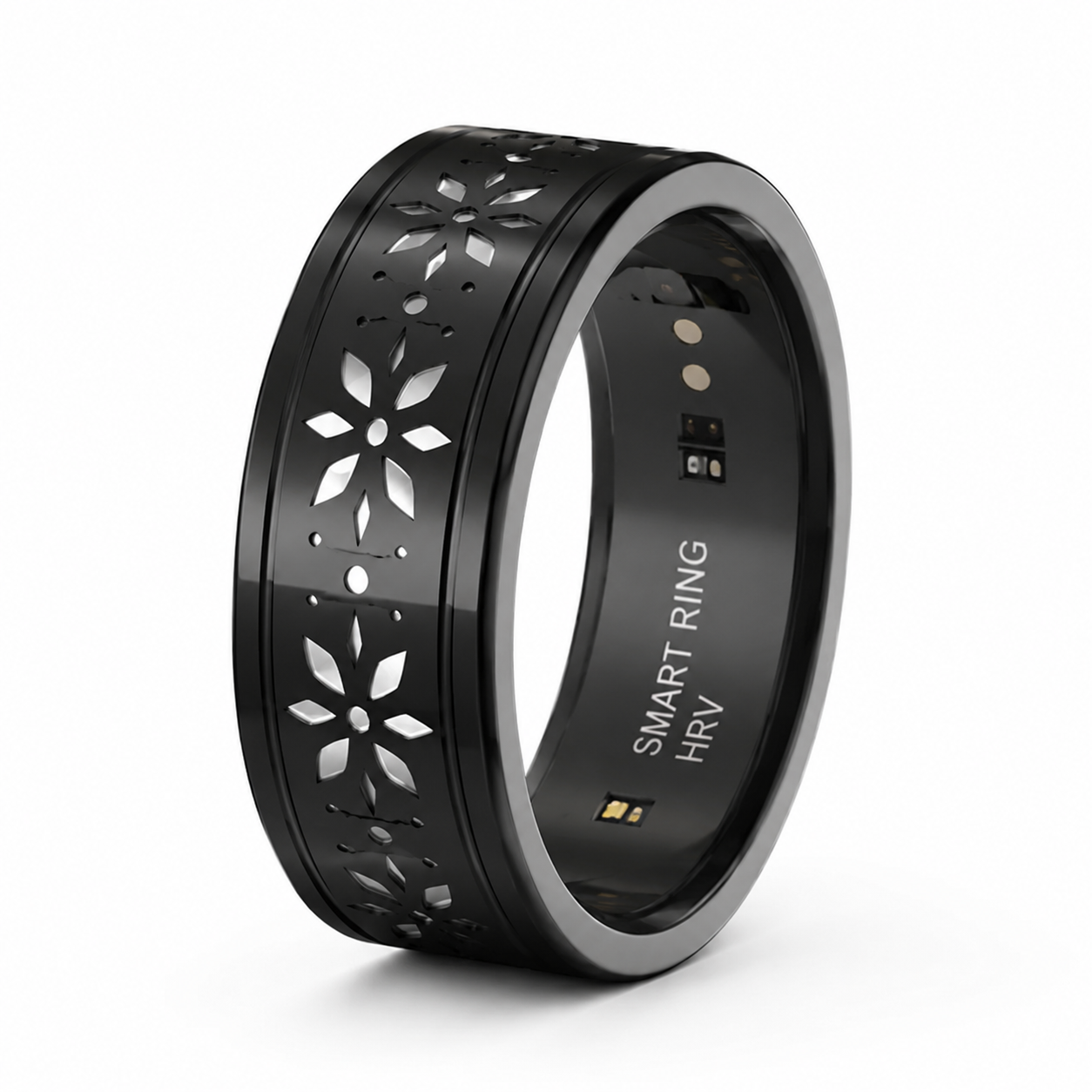 Smart Health Tracking Ring | Bluetooth Fitness & Sleep Monitor | Waterproof Rechargeable Smart Ring (Black)